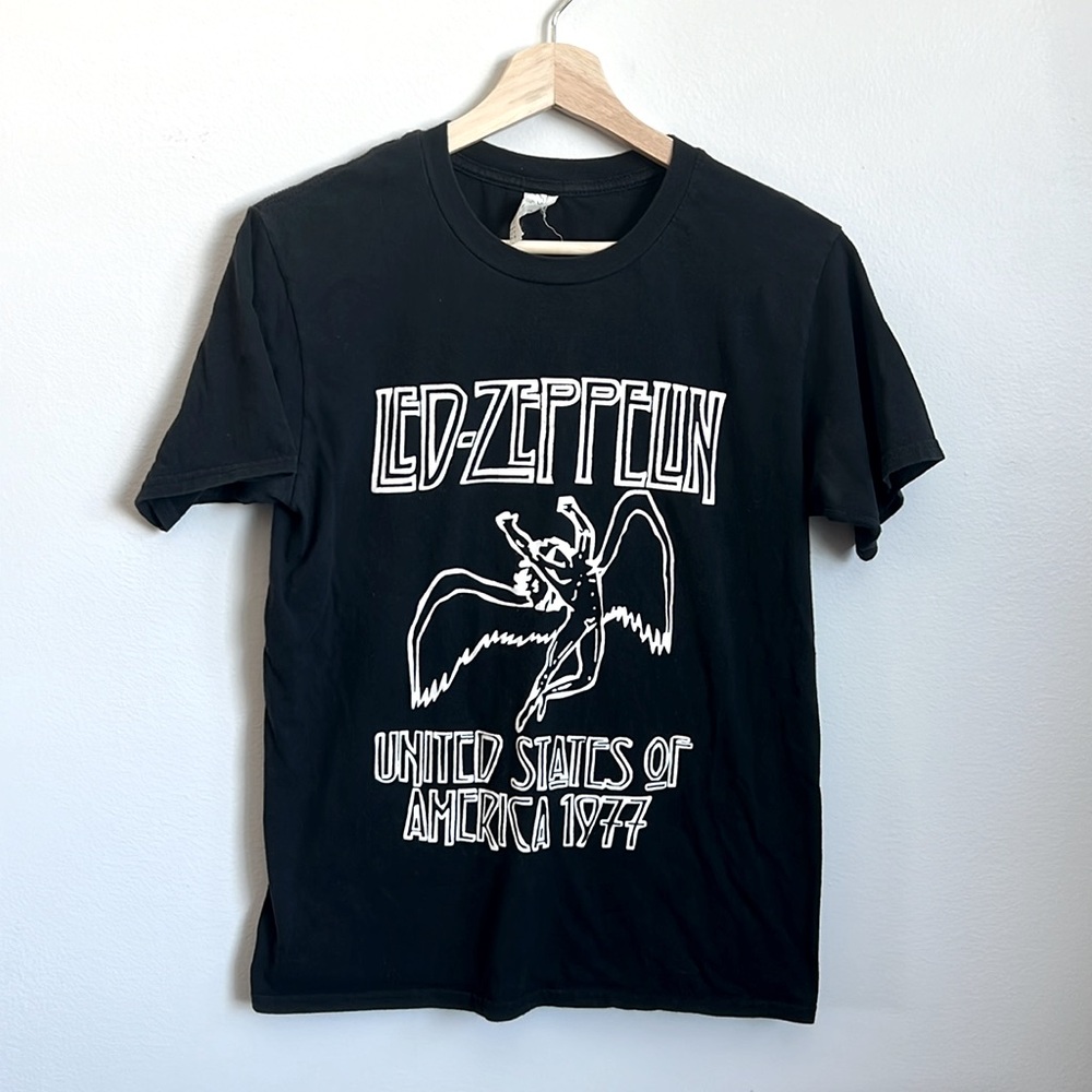 Led-Zeppelin Black T-Shirt United Sates of America 1977